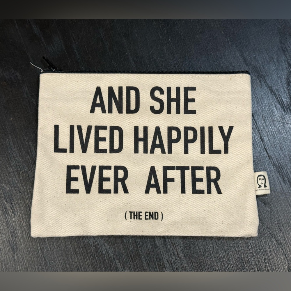 Pamela Barsky Canvas Zip Pouch And She Lived Happily Ever After (The End)